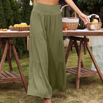 Sienna – Sommerhose aus Baumwolle und Leinen mit weitem Bein