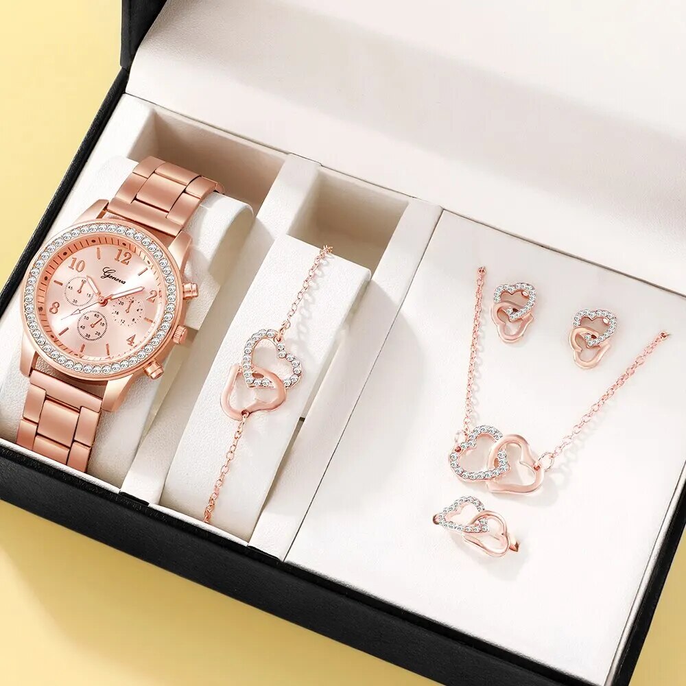 Elina – 6-teiliges Set aus Uhr und Schmuck