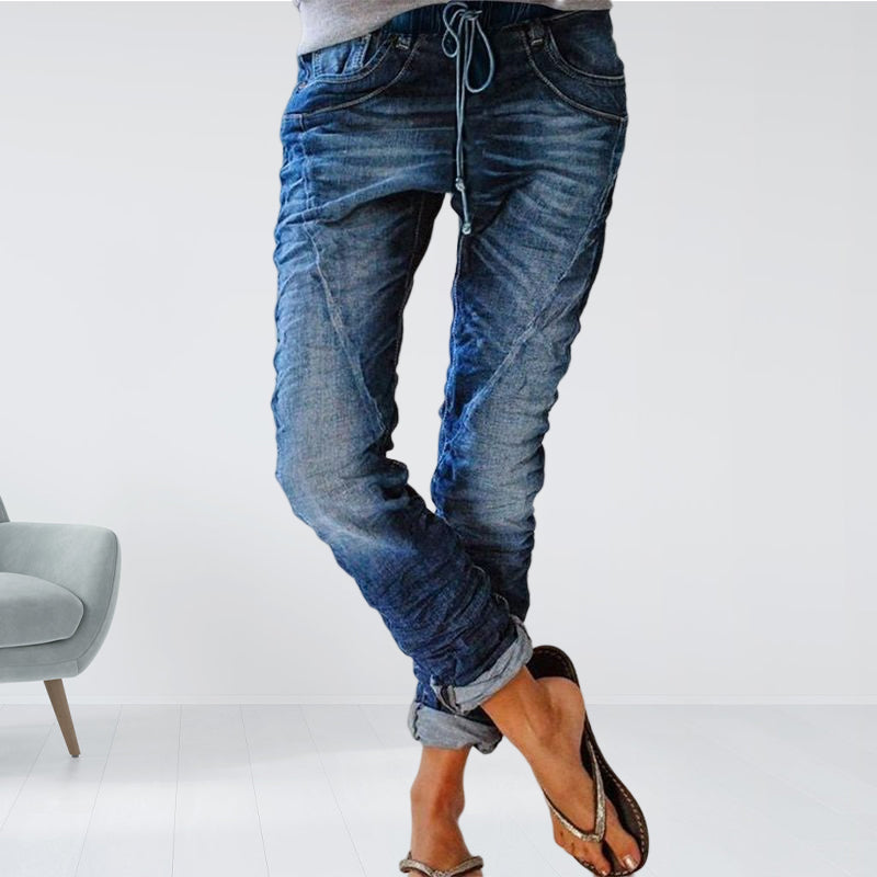 Carmen | Gekräuselte Jeans mit Kordelzug