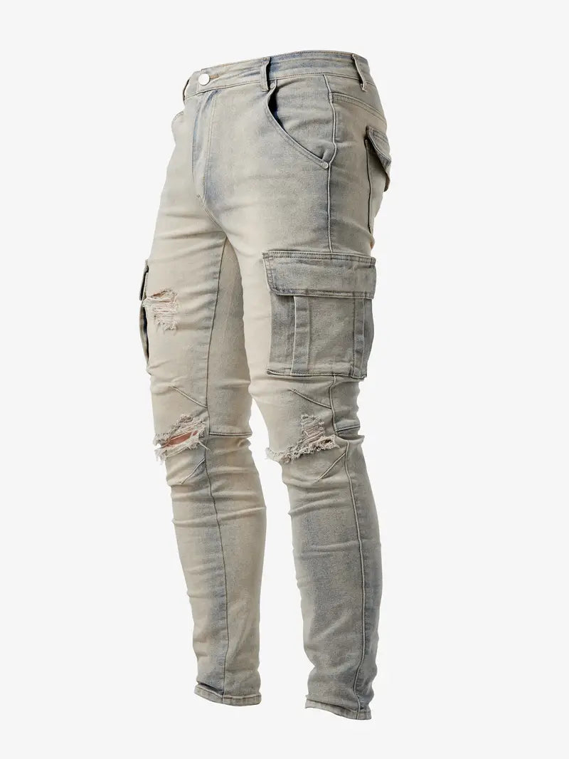 Nico – Slim-Fit Denim Cargo-Hose für Herren