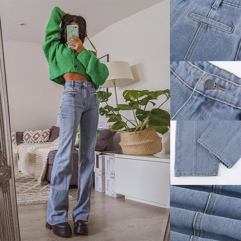 StarStyle – Modische Jeans mit hoher Taille und Pentagramm-Muster