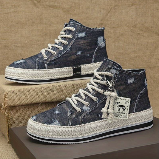 Denvo – High-Top Skateschuhe aus gewaschenem Denim