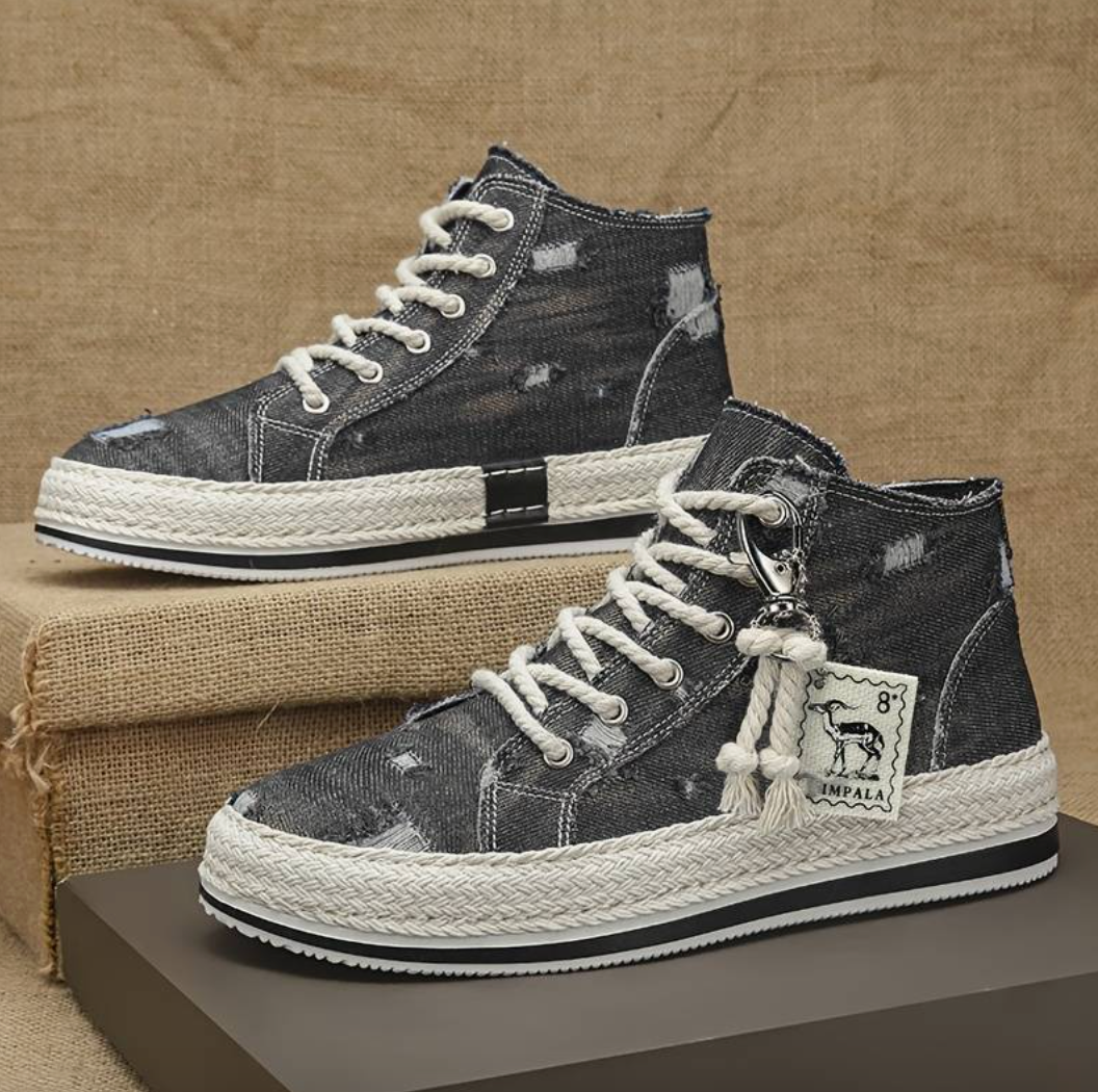 Denvo – High-Top Skateschuhe aus gewaschenem Denim