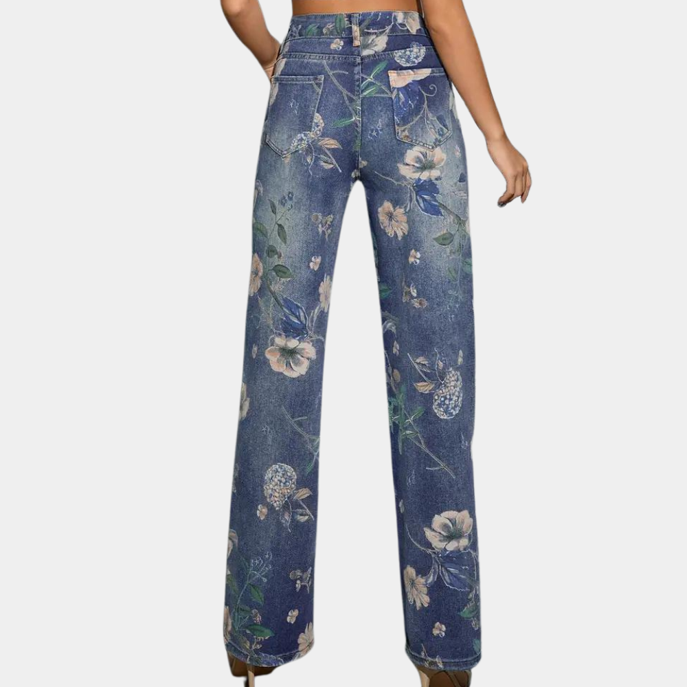 Fleur – Geblümte Damenjeans