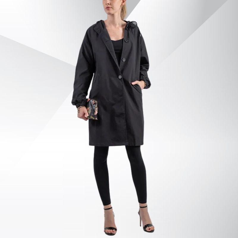 Liana – Eleganter Trenchcoat mit Kapuze für Damen