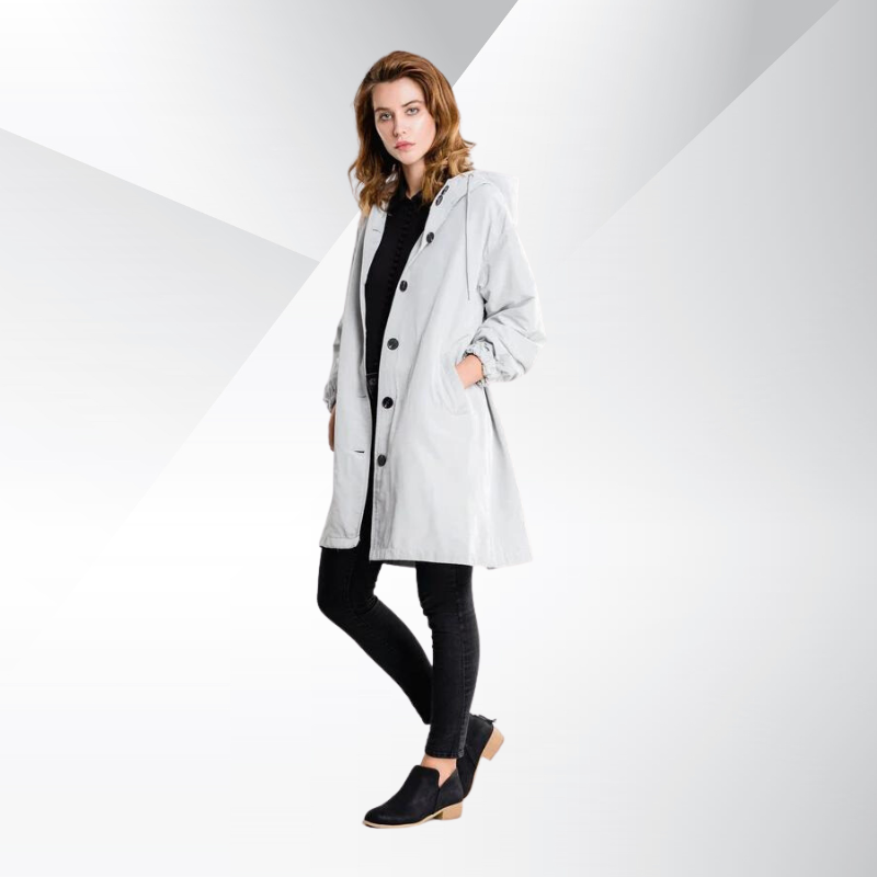 Liana – Eleganter Trenchcoat mit Kapuze für Damen