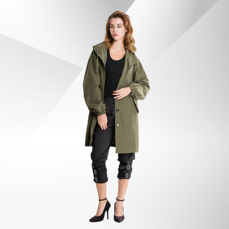 Liana – Eleganter Trenchcoat mit Kapuze für Damen