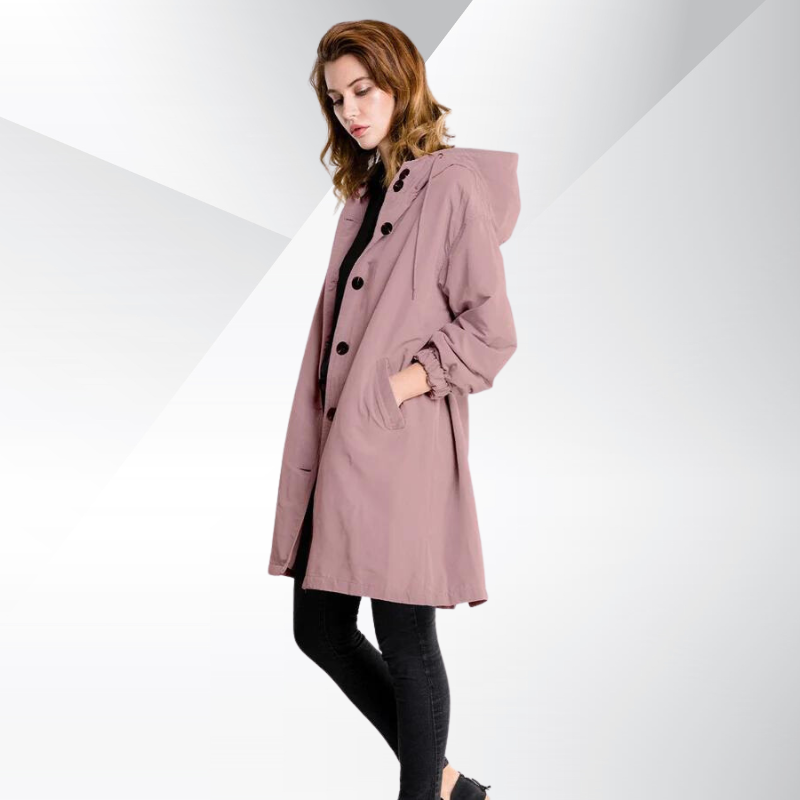 Liana – Eleganter Trenchcoat mit Kapuze für Damen