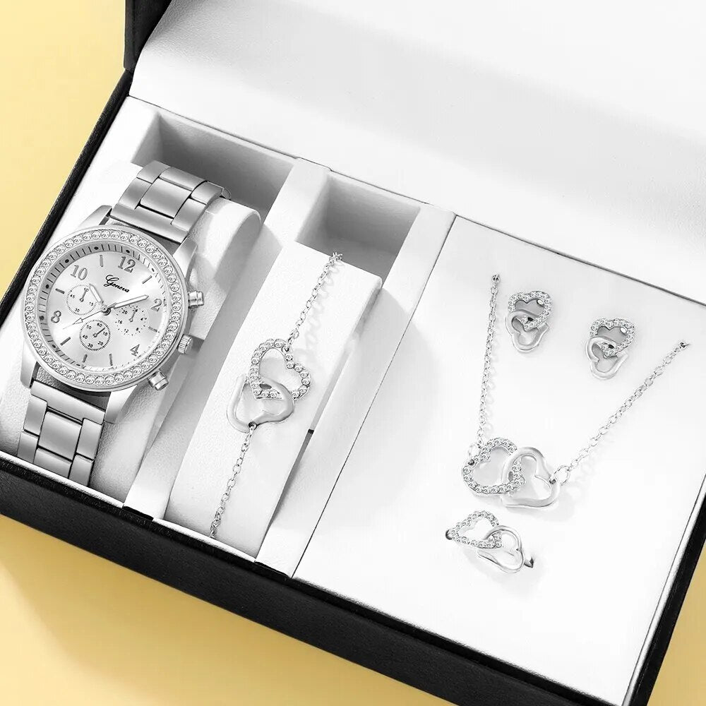 Elina – 6-teiliges Set aus Uhr und Schmuck