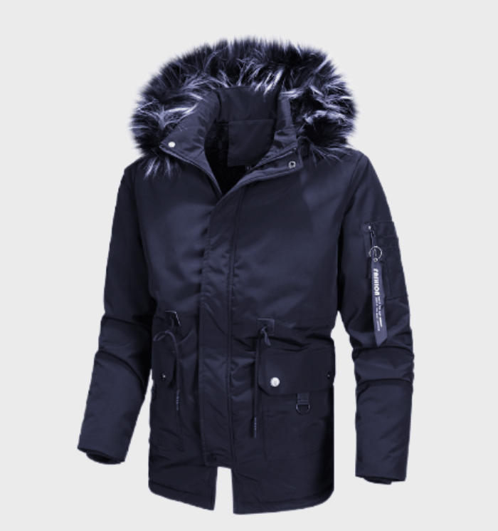 Nordic - Herren Winterjacke mit Fellkapuze