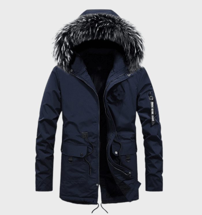 Nordic - Herren Winterjacke mit Fellkapuze