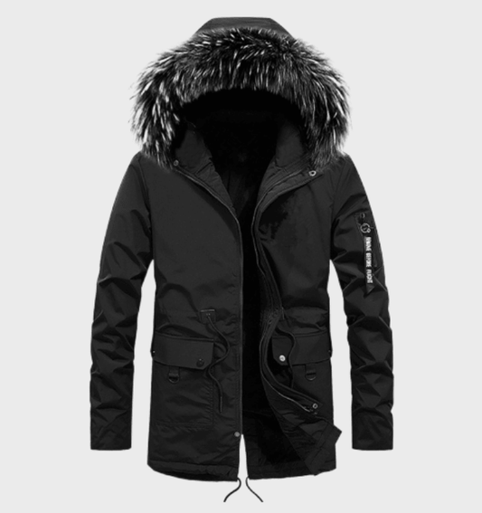 Nordic - Herren Winterjacke mit Fellkapuze