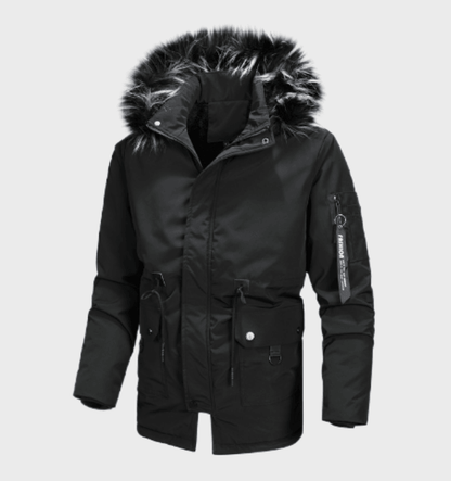 Nordic - Herren Winterjacke mit Fellkapuze