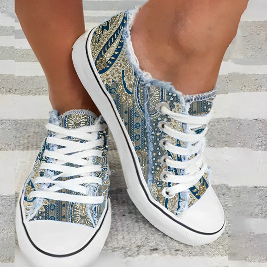 Florence | Flache Sneakers mit Blumendruck