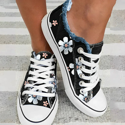 Florence | Flache Sneakers mit Blumendruck