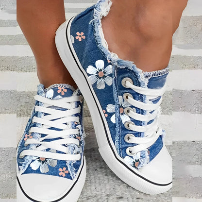 Florence | Flache Sneakers mit Blumendruck