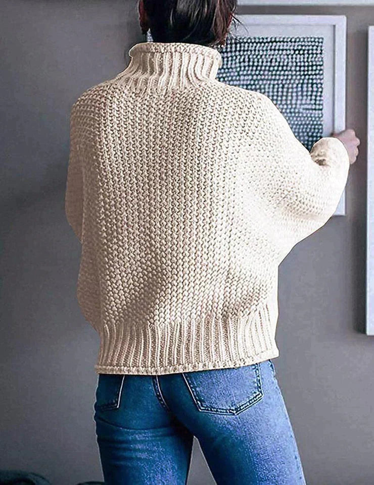 Clara | Einfarbiger langärmeliger Basic-Pullover